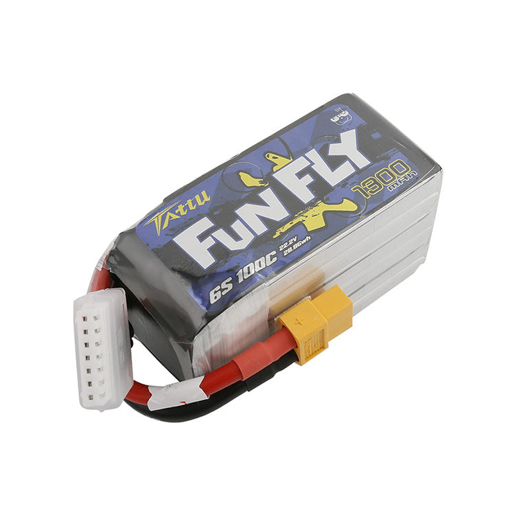 Tattu FunFly 1300mAh 100C 22.2V 6S1P Lipo Battery Pack With XT60 Plug Tattu FunFly 1300mAh 100C 22.2V 6S1P Lipo Battery Pack With XT60 Plug